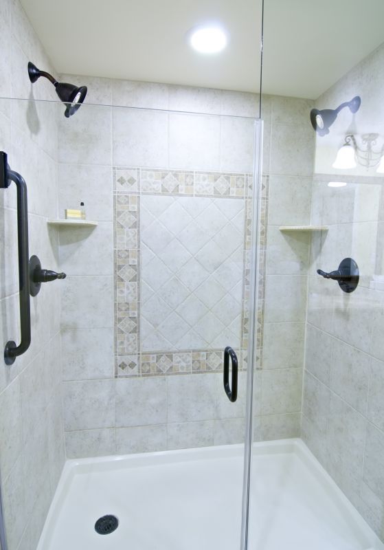 Corner Shower with Sliding Door